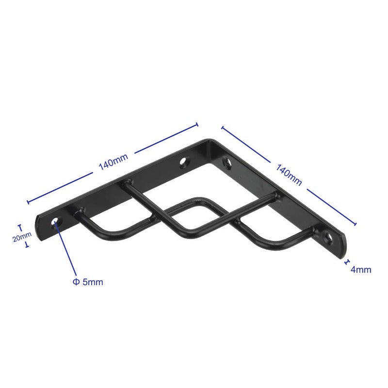 Dewell 2 Pcs 6inch L Shape Decorative Shelf Brackets, Wall Mounted Shelf Supports Black, LSB150 - Image 2